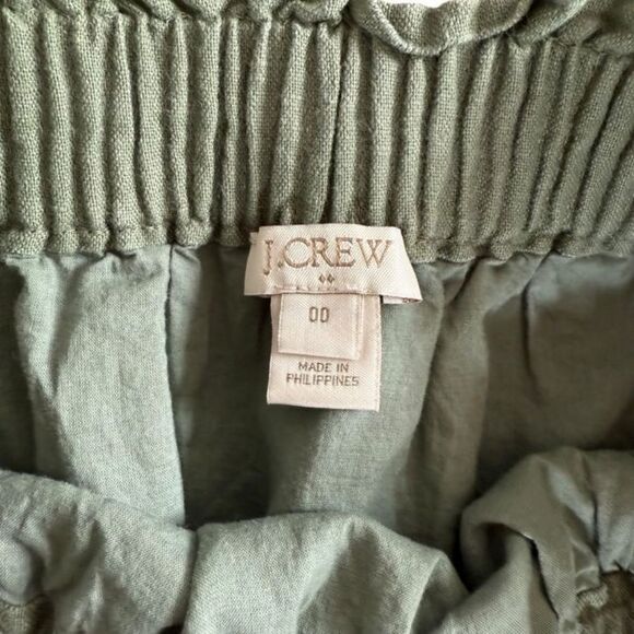 J. Crew Khaki Skirt Size 00 Linen Blend Elastic Waist Mini Short - Picture 5 of 7